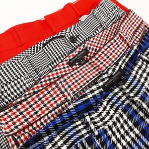 Lot of 4 Banana Republic Womens 6 Pants Slone Fit Wide Tapered Leg Plaid
